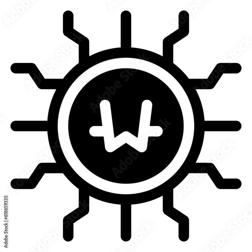 digital currency icon in solid style