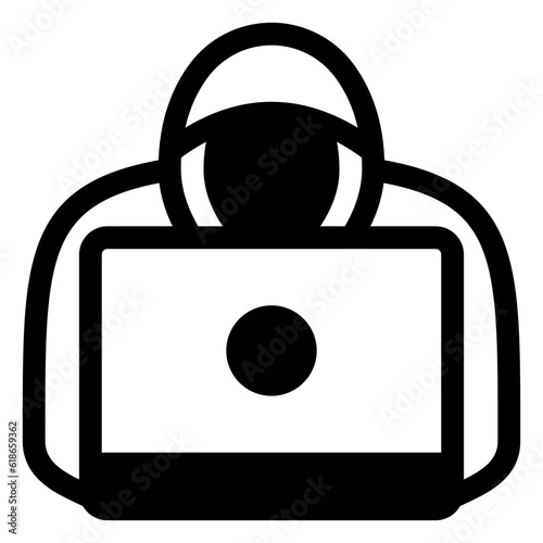 hacking icon in solid style