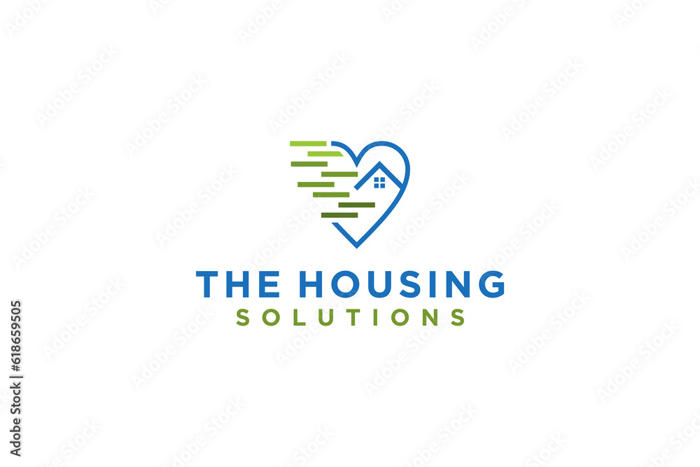 House love real estate company logo design icon symbol House love real estate company logo design icon symbol