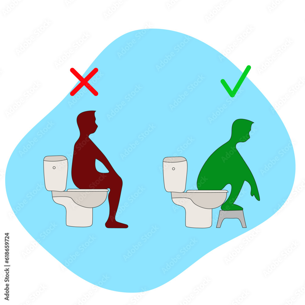 Poster warning to sit on the toilet bathroom. Vector illustration Stock