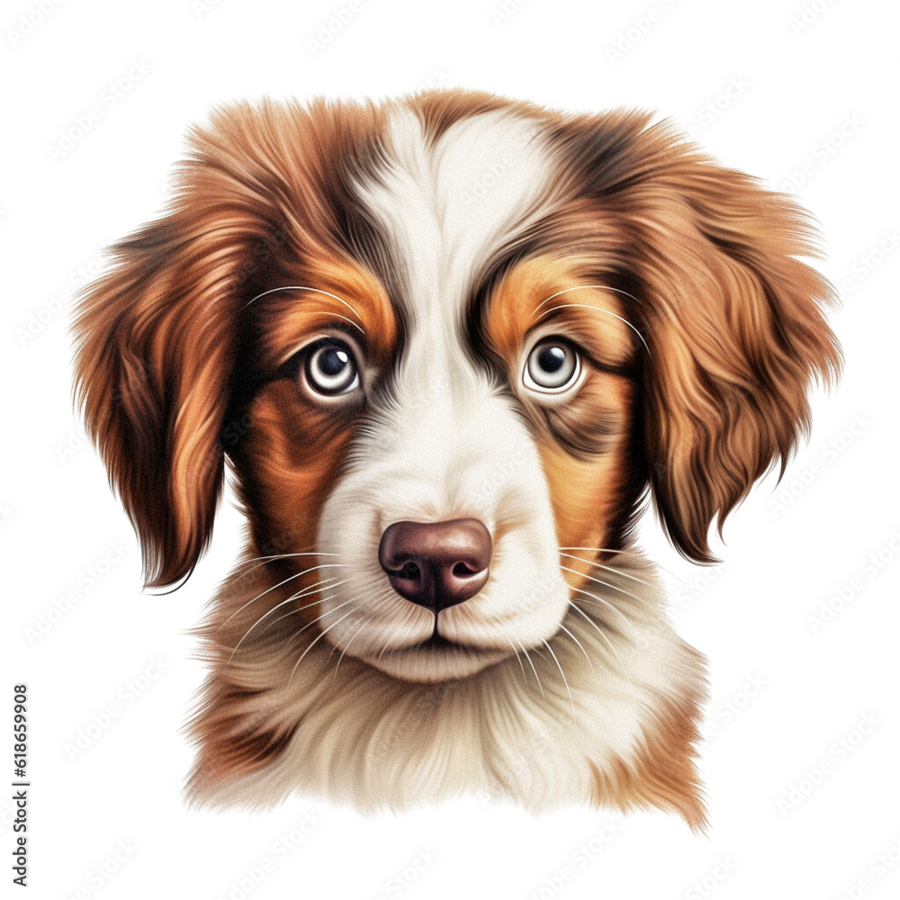 Adorable Dog Puppy illustration graphic, cute puppies, cute eyes, happy