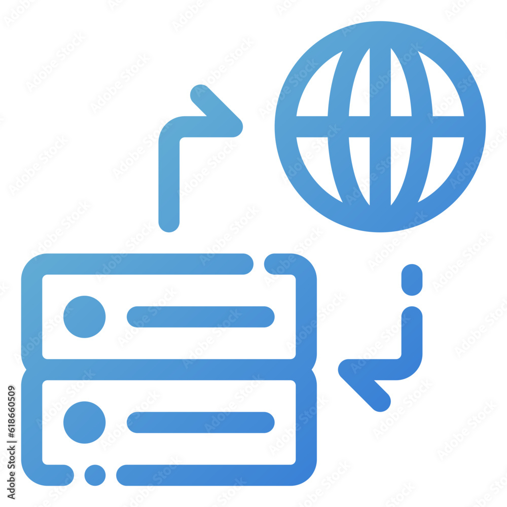 hosting server icon in line gradient style hosting server icon in line gradient style