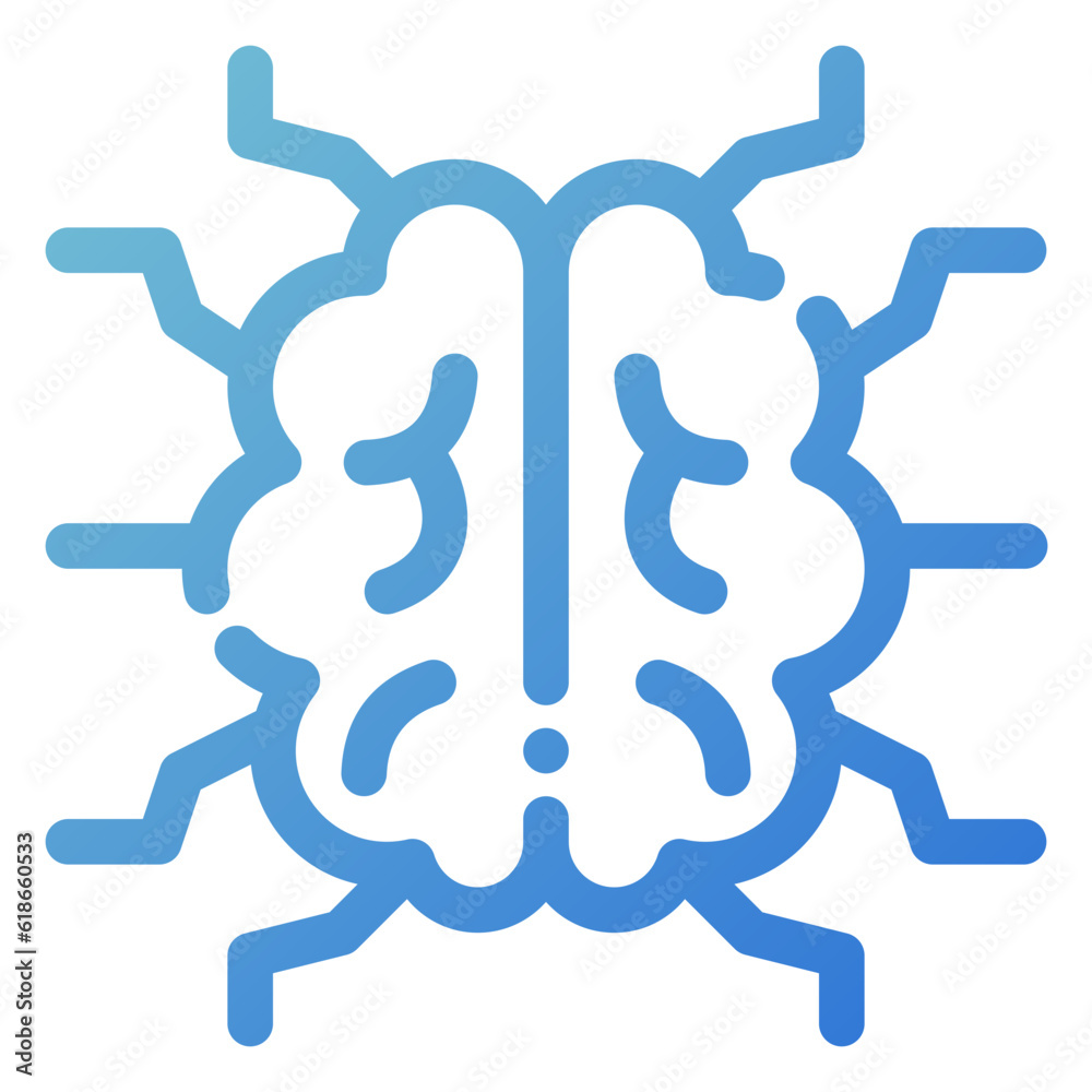 neural network icon in line gradient style neural network icon in line gradient style