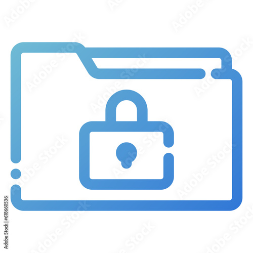 data protection icon in line gradient style