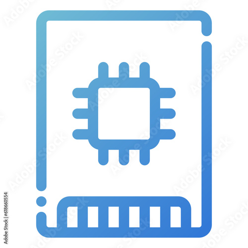 ssd icon in line gradient style