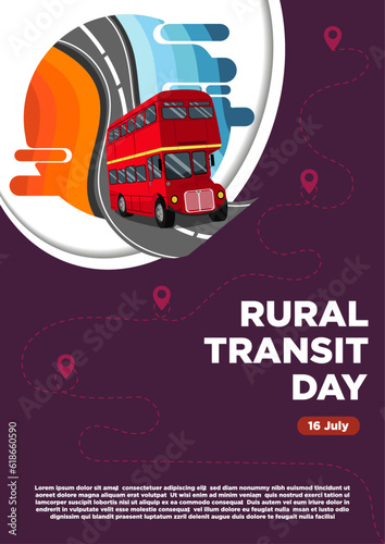 Poster Templates Out of the Box Rural Transit Day with the Feel of a City Bus Trip Suitable for use as a Background or Banner