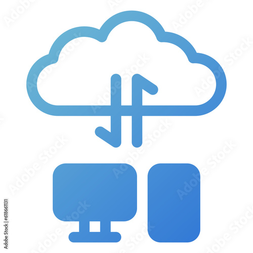 cloud computing icon in gradient style