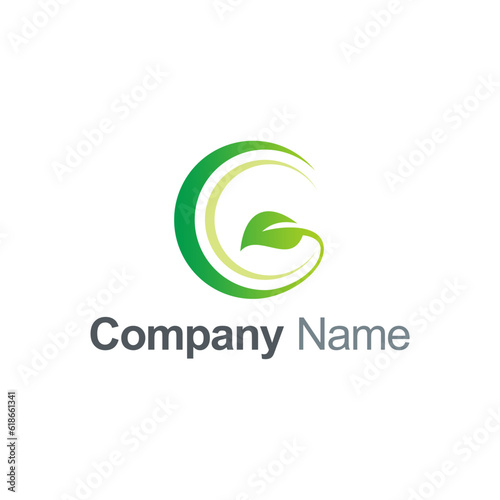 Letter g organic green leaf logo vector image
