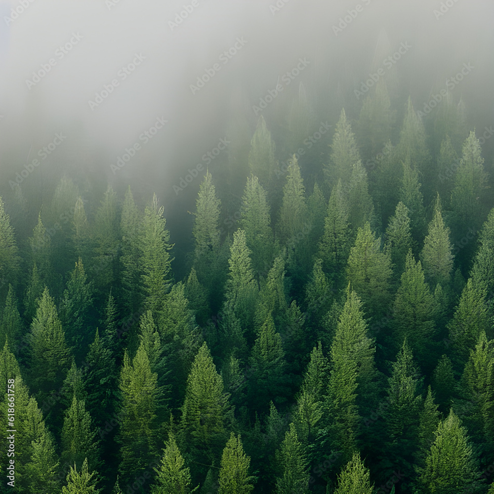 Fototapeta premium Misty Alaskan Forest