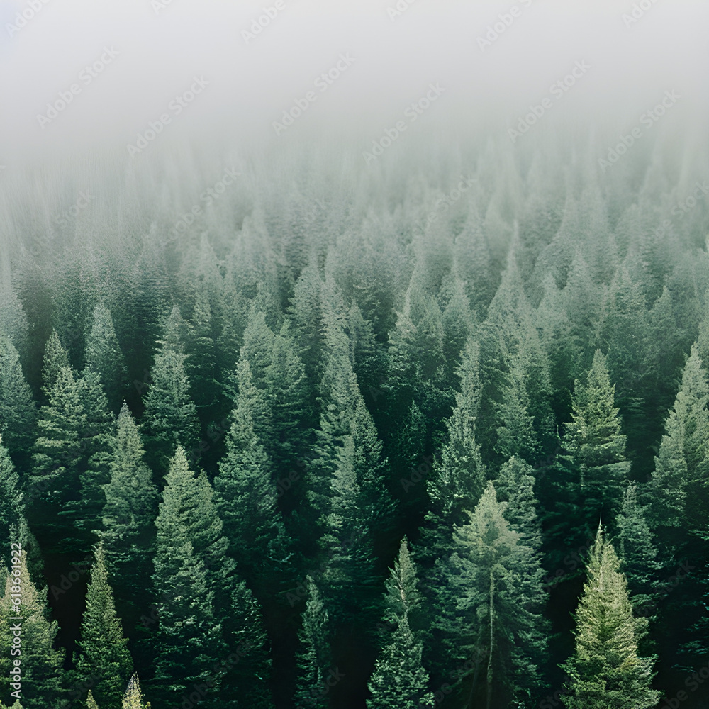 Fototapeta premium Misty Alaskan Forest