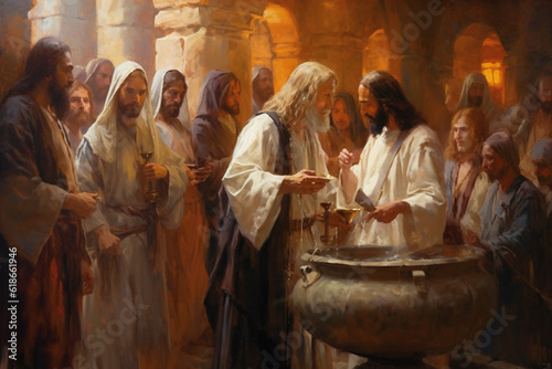 Obraz na płótnie Jesus Christ turns water into wine