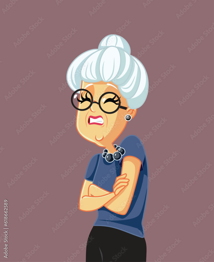 Unhappy Elderly Lady Feeling Frustrated and Stressed-out Vector Cartoon. Senior woman suffering from anxiety and physical pain
Unhappy Elderly Lady Feeling Frustrated and Stressed-out Vector Cartoon. Senior woman suffering from anxiety and physical pain