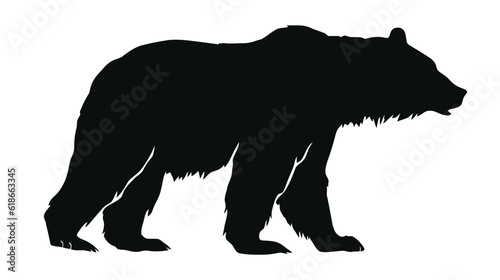 Vector bear silhouette isolated on white background