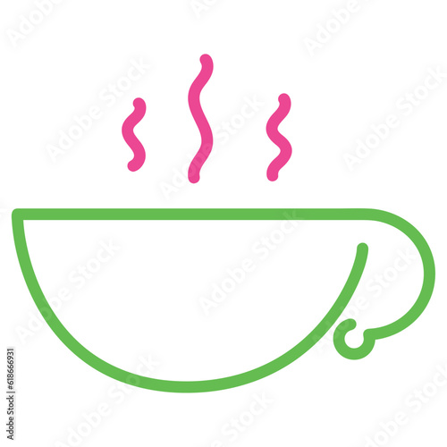 Isolated colored coffee cup icon Neon style Vector