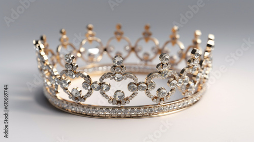 golden crown with diamonds HD 8K wallpaper Stock Photographic Image