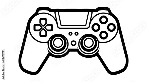 Minimal Gaming Symbol - Stream modern Games - Wireless Controller Icon - Vector illustration photo