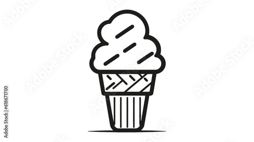 Ice cream cone icon isolated on white background