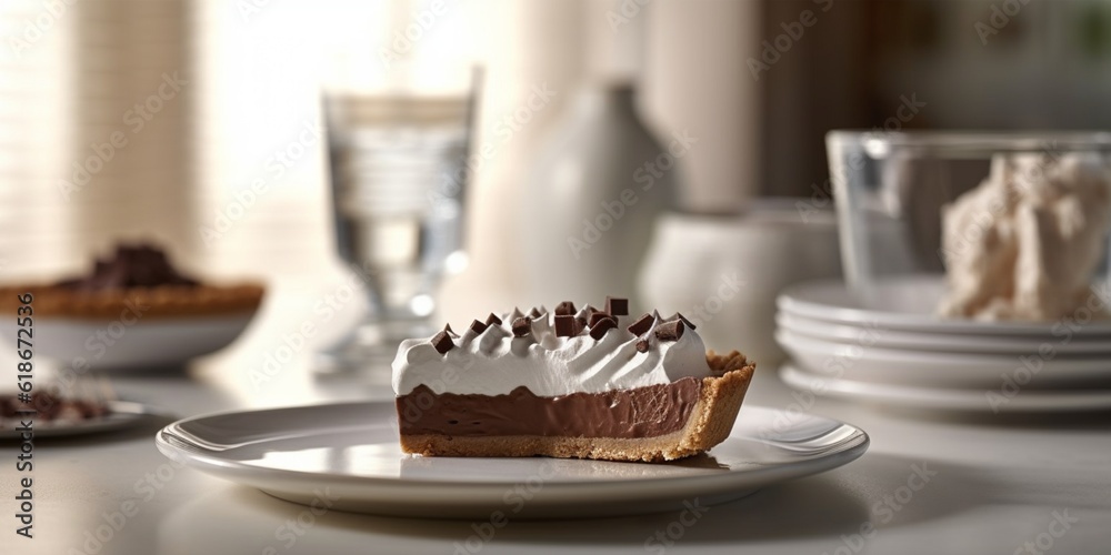 Cream pie for dessert snack. AI Generated Cream pie for dessert snack. AI Generated