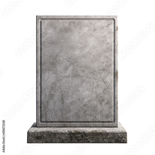 Fototapeta Tombstone gravestone isolated on white, generative ai