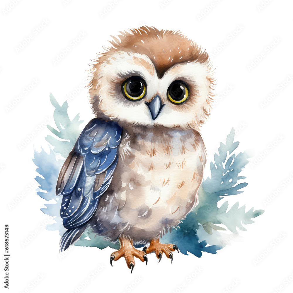 owl on a branch,Generative AI owl on a branch,Generative AI