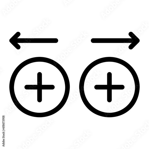 magnetic poles line icon
