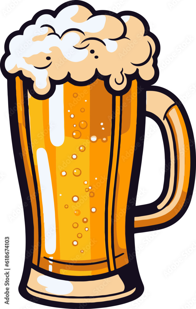 beer mug with foam illustration beer mug with foam illustration