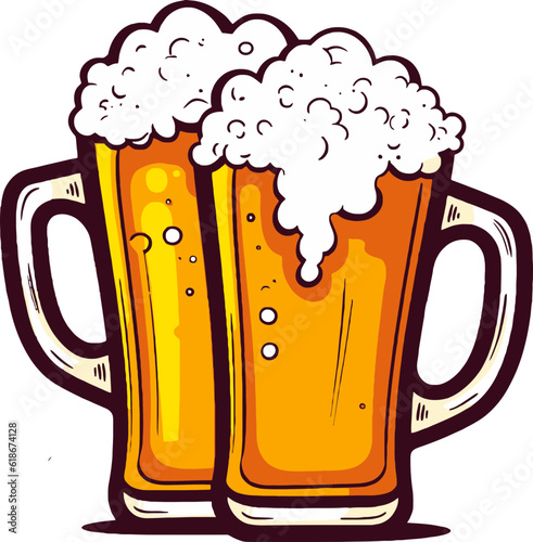 beer mug with foam illustration