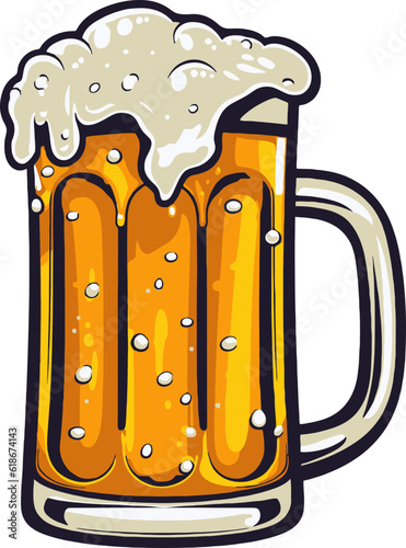 Obraz na płótnie beer mug with foam illustration