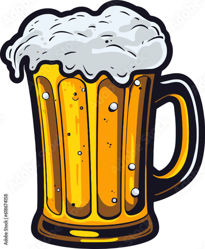 beer mug with foam illustration
