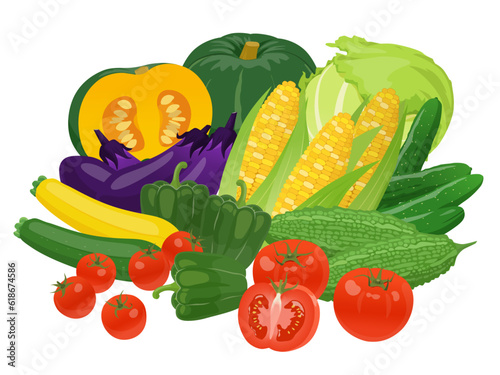 夏野菜_ベクターイラスト