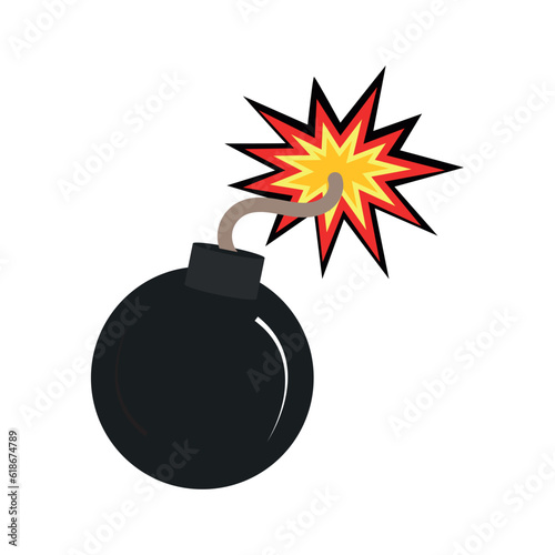 Isolated colored comic bomb icon Vector