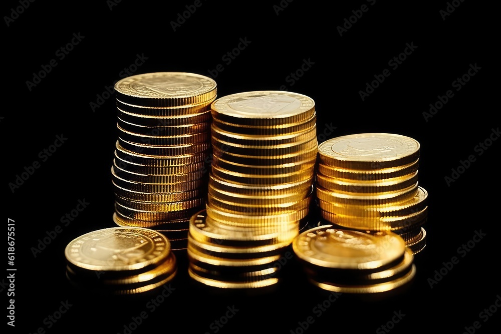 Stack of Gold Coin professional photography AI Generated Stack of Gold Coin professional photography AI Generated