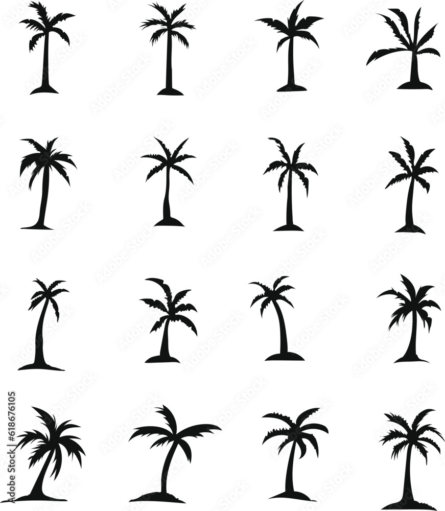 set of palm trees. palm tree icon set of palm trees. palm tree icon