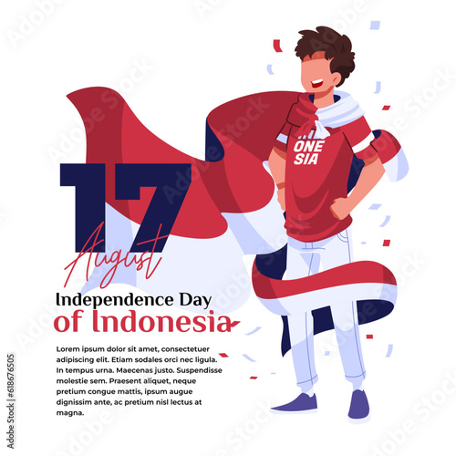 illustration of the celebration of Indonesian independence the proclamation of Indonesian