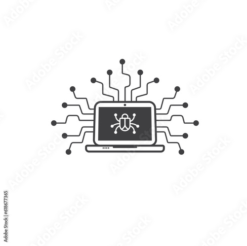 illustration of hacker, hacker icon, vector art. 