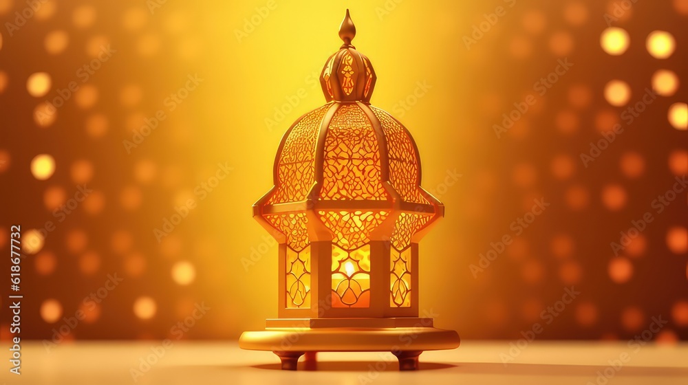 Obraz premium Islamic background with golden lattern
