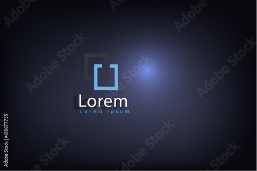 Geometric design logo for business two color blue background