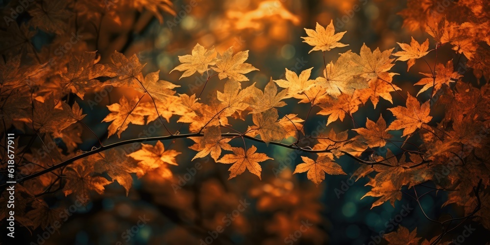 web banner design for autumn season and end year activity with red and yellow maple leaves with soft focus light and bokeh background web banner design for autumn season and end year activity with red and yellow maple leaves with soft focus light and bokeh background