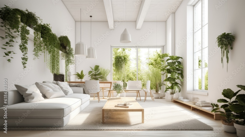Modern bright interior . 3D rendering Modern bright interior . 3D rendering