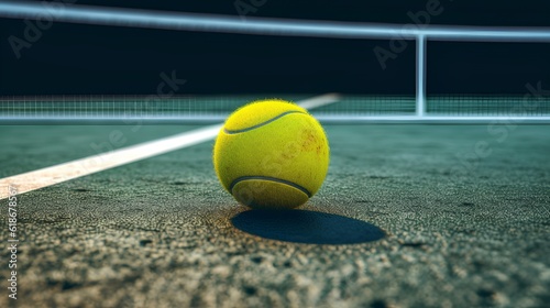 tennis ball on the net © Hussam