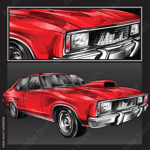 red drag race illustration isolated in black background for poster, t-shirt, graphic design, business element, and card