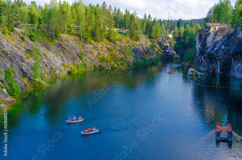Karelia Ruskeala marble canyon in summer