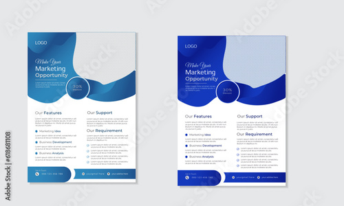 Vector flyer template design,modern business flyer template, abstract business flyer and creative design.