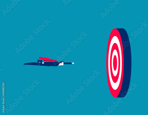 Challenge to win and achieve success target. Business vector illustration