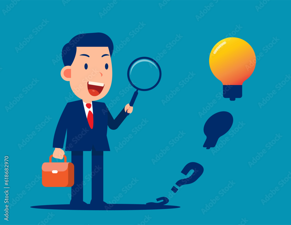 Problem solving process. Business search creative idea concept Problem solving process. Business search creative idea concept