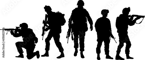 Soldier Silhouette Flat Vector Illustration