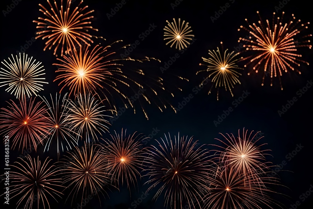 Fototapeta premium Firework display celebration background. Generative AI