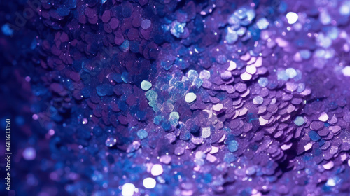 Soft violet lighting, magic sparkles lights background.