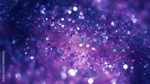 Soft violet lighting, magic sparkles lights background.