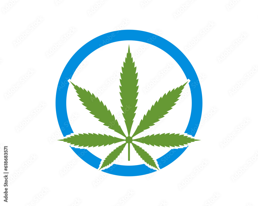 Circle shape with weed inside Circle shape with weed inside
